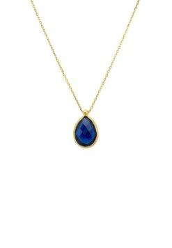 Latelita Petite Drop Necklace Gold Sapphire Hydro