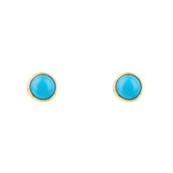 Latelita Petite Gemstone Earrings Gold Turquoise -Latelitla Store petite gemstone earrings gold turquoise 778178