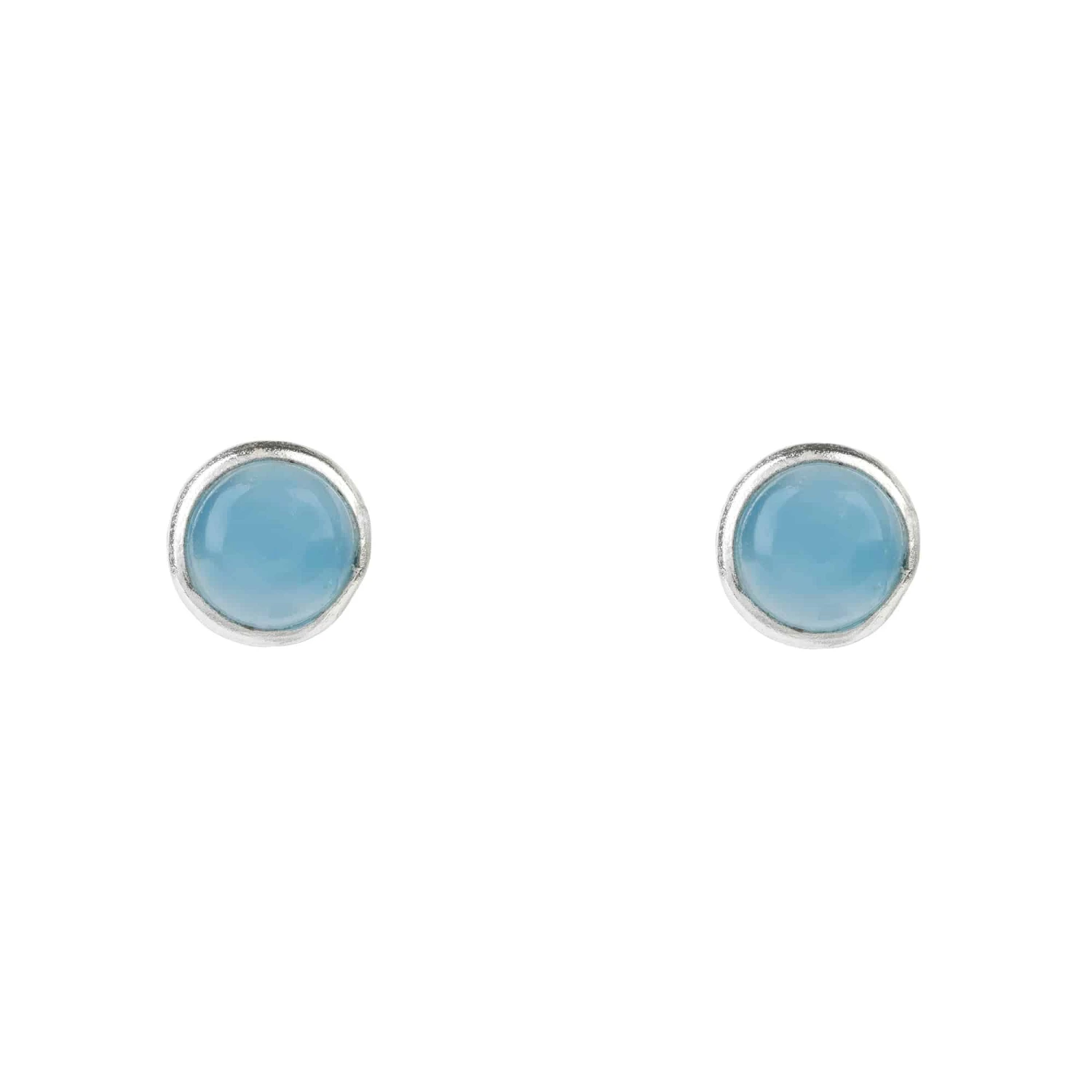 Latelita Petite Gemstone Earrings Silver Dark Blue Chalcedony 3 Latelita Petite Gemstone Earrings Silver Dark Blue Chalcedony