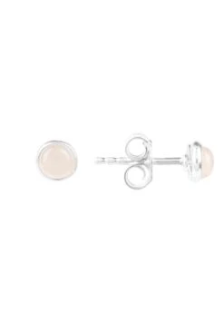 Latelita Petite Gemstone Earrings Silver Rose Quartz -Latelitla Store petite gemstone earrings silver rose quartz 461944