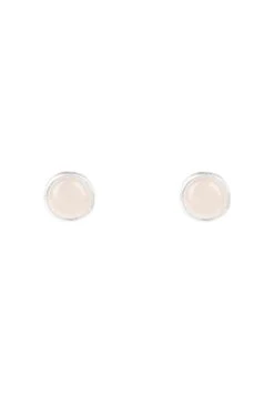 Latelita Petite Gemstone Earrings Silver Rose Quartz