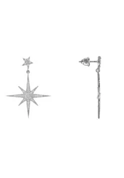 Latelita Petite Star Burst Drop Earrings Silver -Latelitla Store petite star burst drop earrings silver 561526