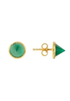 Latelita Pia Gemstone Spike Earring Gold Green Onyx