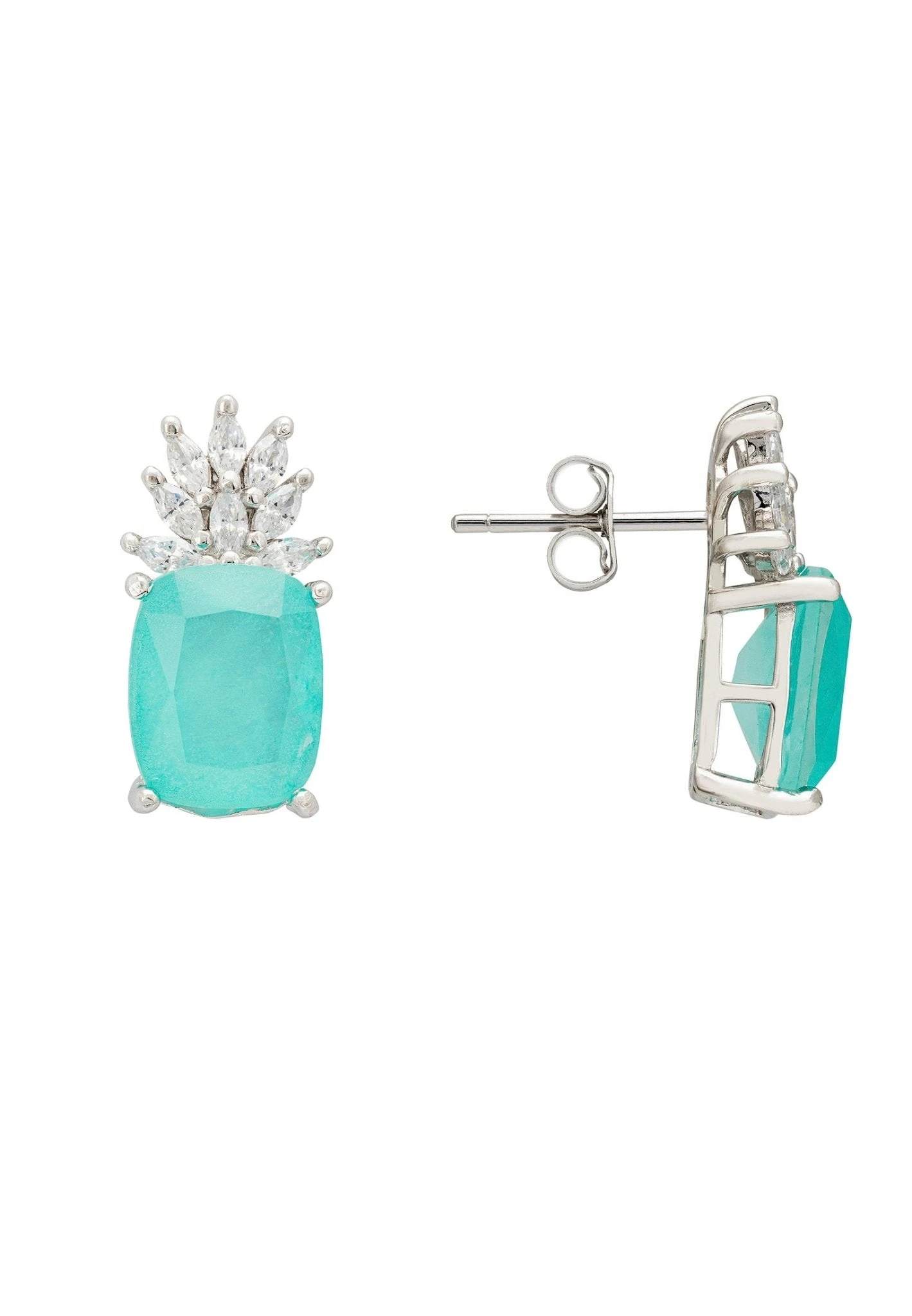 Latelita Pineapple Gemstone Earrings Paraiba Tourmaline Silver 5 Latelita Pineapple Gemstone Earrings Paraiba Tourmaline Silver - Image 3