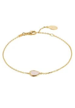 Latelita Pisa Mini Teardrop Bracelet Gold Rose Quartz