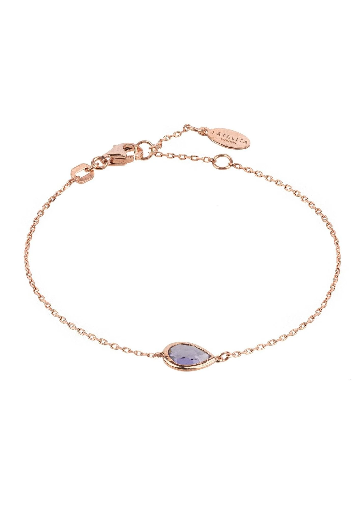 Latelita Pisa Mini Teardrop Bracelet Rosegold Amethyst 3 Latelita Pisa Mini Teardrop Bracelet Rosegold Amethyst