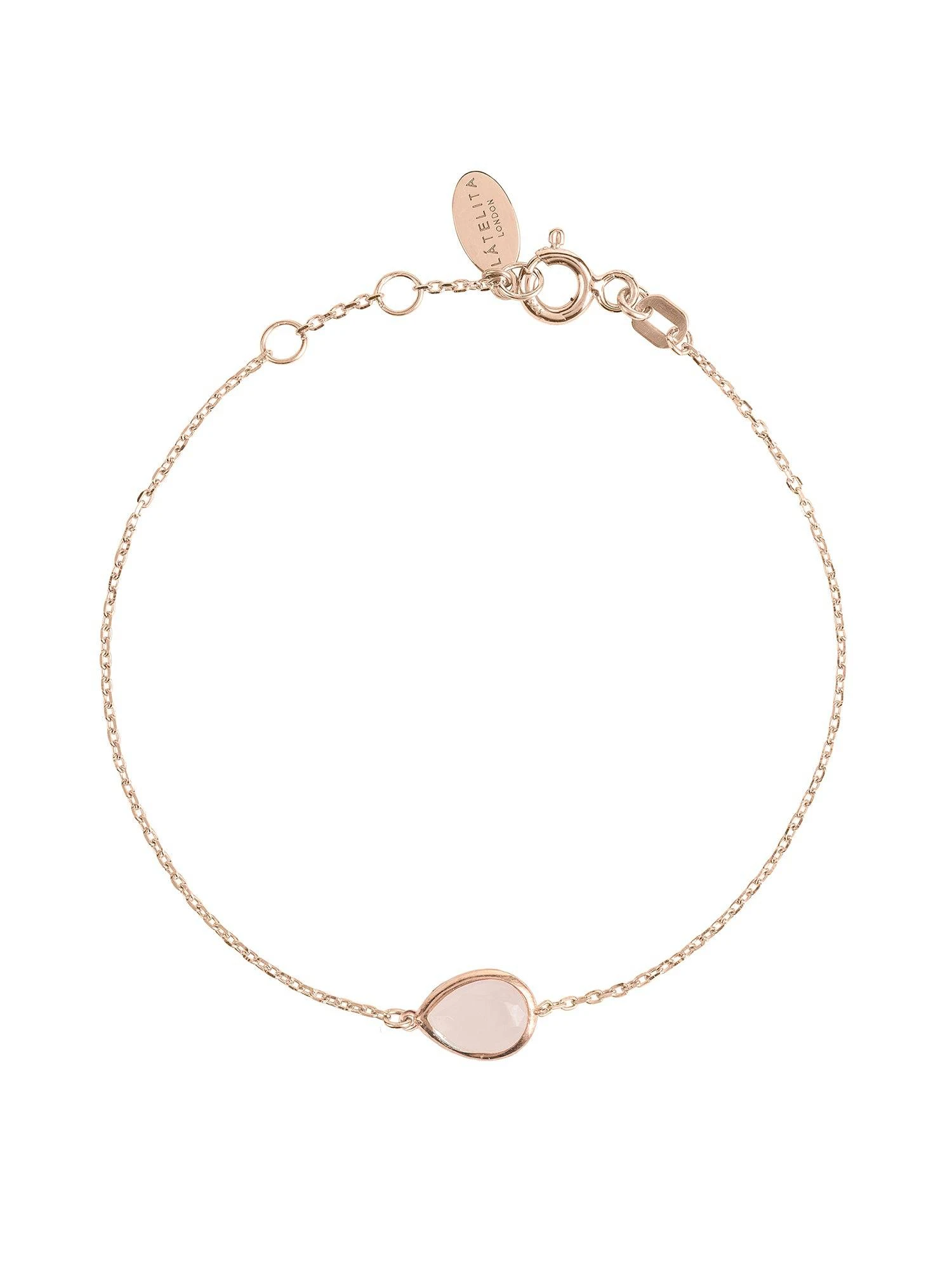 Latelita Pisa Mini Teardrop Bracelet Rosegold Rose Quartz 3 Latelita Pisa Mini Teardrop Bracelet Rosegold Rose Quartz