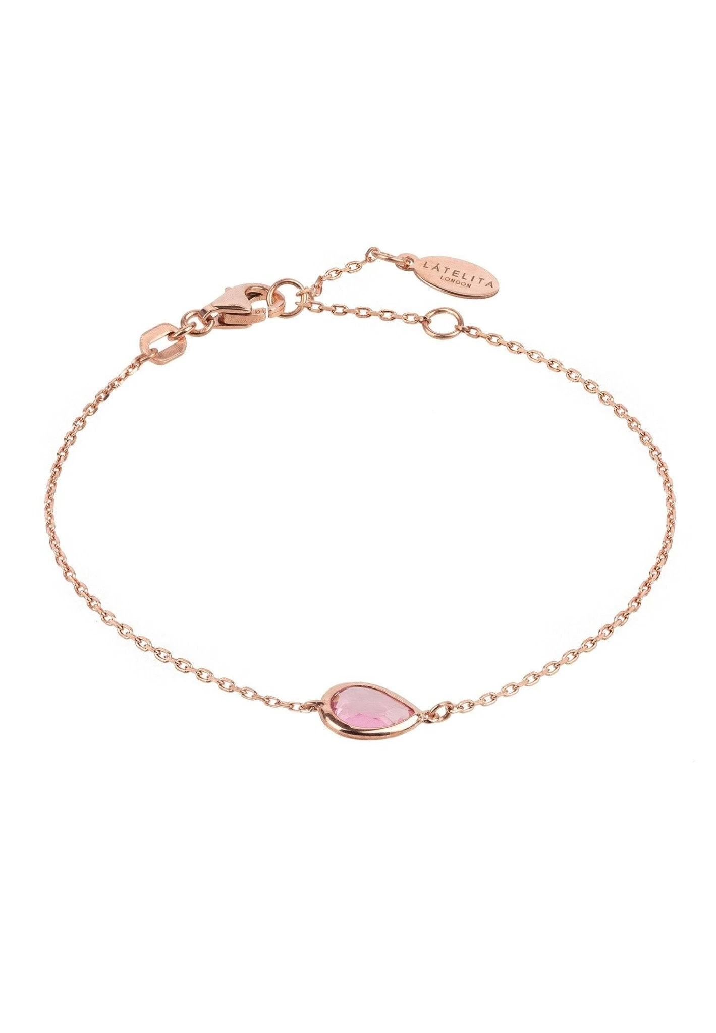 Latelita Pisa Mini Teardrop Bracelet Rosegold Rose Quartz 5 Latelita Pisa Mini Teardrop Bracelet Rosegold Rose Quartz - Image 3