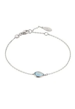 Latelita Pisa Mini Teardrop Bracelet Silver Blue Topaz