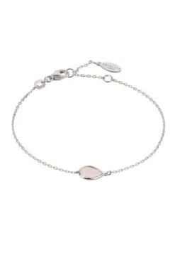 Latelita Pisa Mini Teardrop Bracelet Silver Rose Quartz