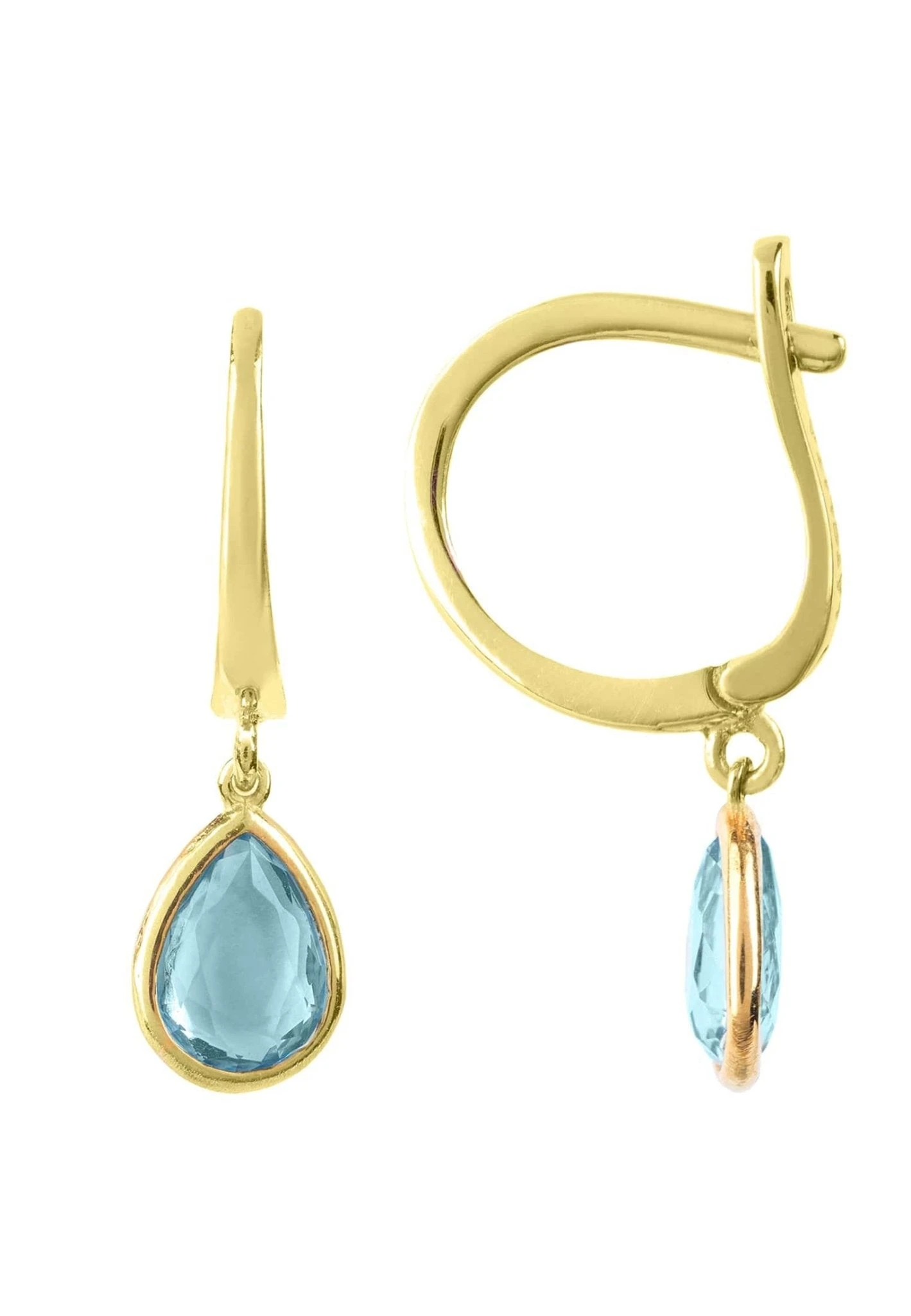 Latelita Pisa Mini Teardrop Earrings Gold Blue Topaz 6 Latelita Pisa Mini Teardrop Earrings Gold Blue Topaz - Image 4