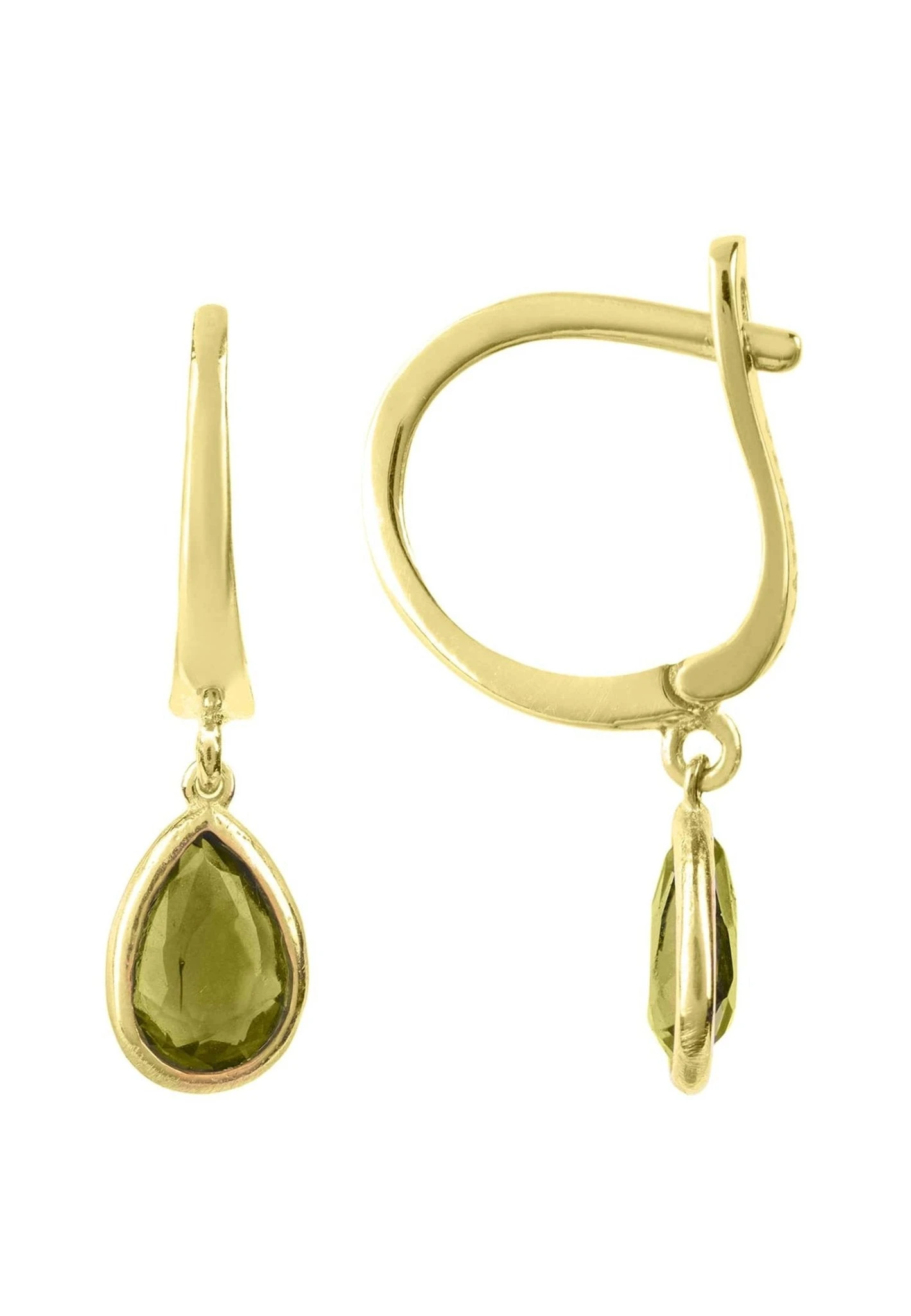 Latelita Pisa Mini Teardrop Earrings Gold Peridot 5 Latelita Pisa Mini Teardrop Earrings Gold Peridot - Image 3