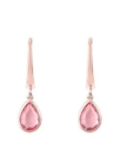 Latelita Pisa Mini Teardrop Earrings Rosegold Pink Tourmaline
