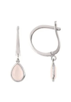 Latelita Pisa Mini Teardrop Earrings Silver Rose Quartz -Latelitla Store pisa mini teardrop earrings silver rose quartz 618297