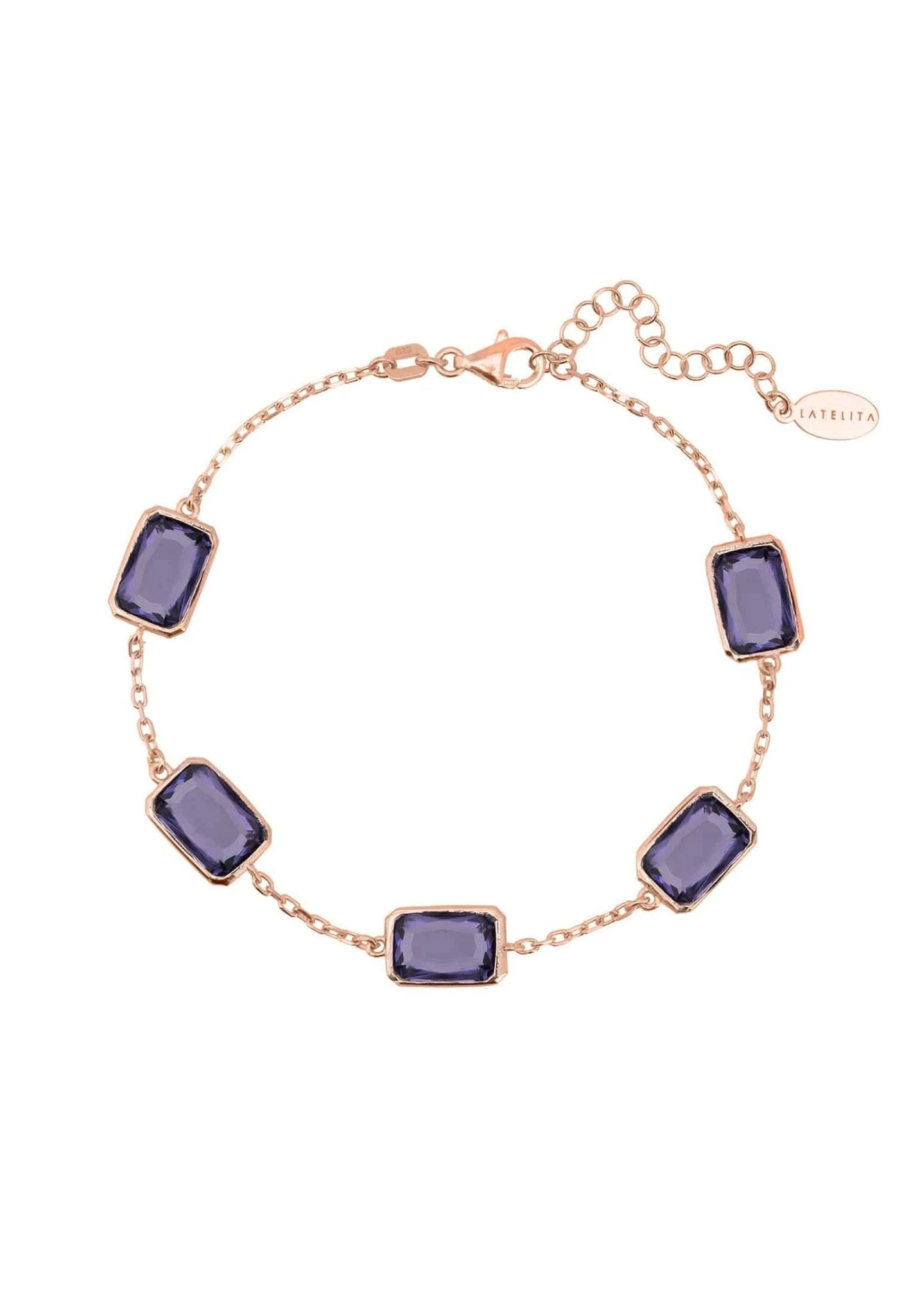 Latelita Portofino Bracelet Rose Gold Amethyst 3 Latelita Portofino Bracelet Rose Gold Amethyst