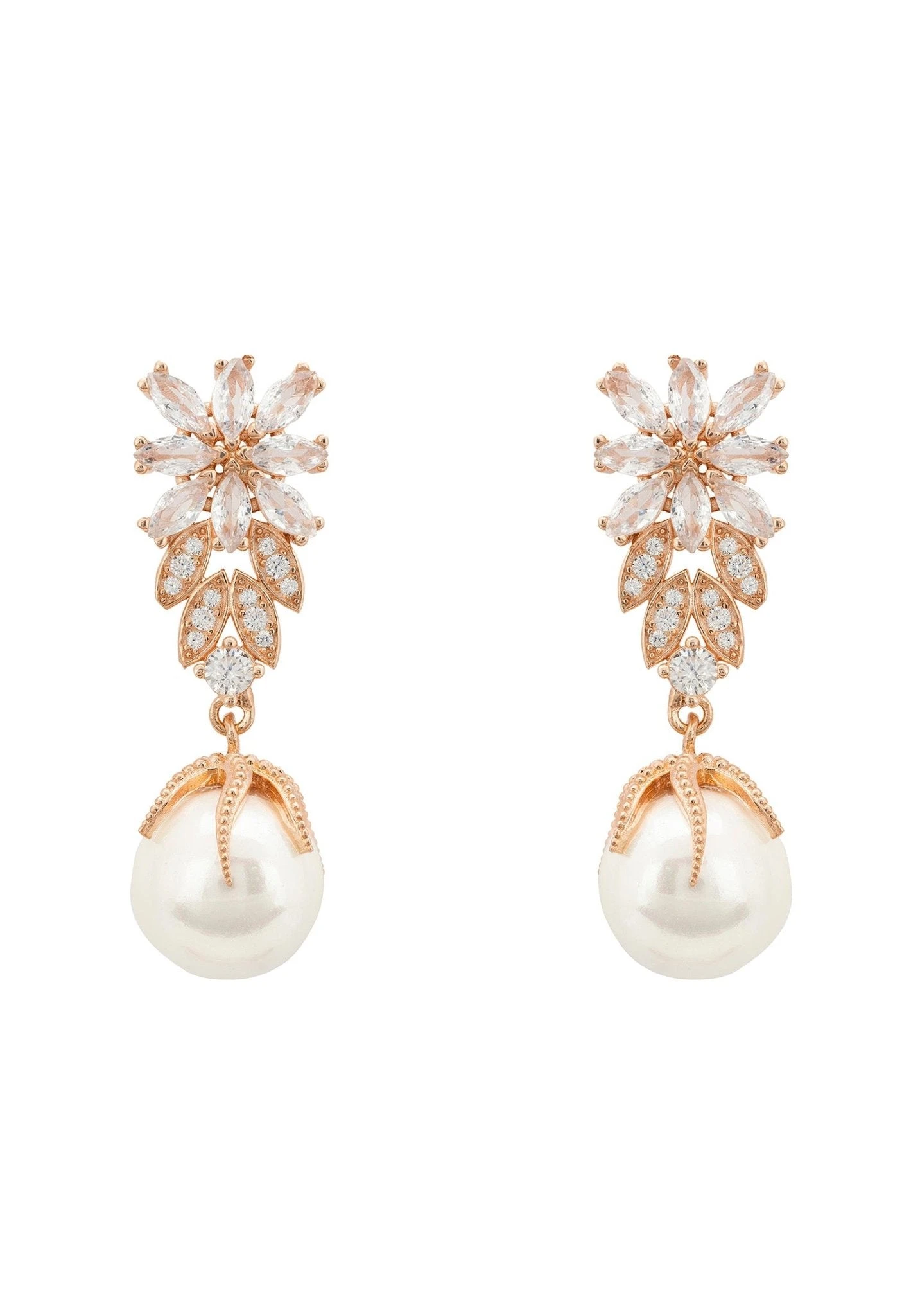 Latelita Primrose Baroque Pearl Earrings Rosegold White 3 Latelita Primrose Baroque Pearl Earrings Rosegold White