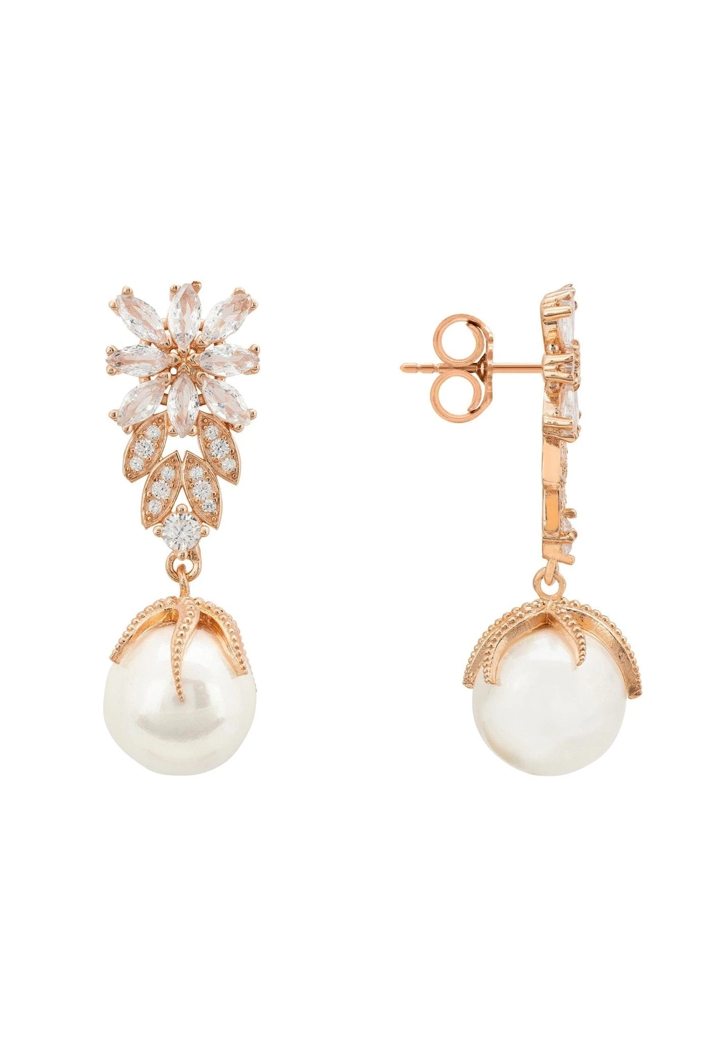 Latelita Primrose Baroque Pearl Earrings Rosegold White 4 Latelita Primrose Baroque Pearl Earrings Rosegold White - Image 2