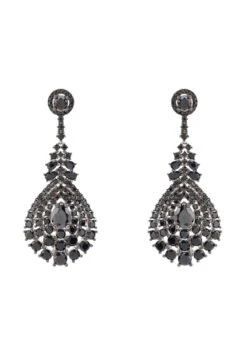 Latelita Regency Drop Earrings Black Cz