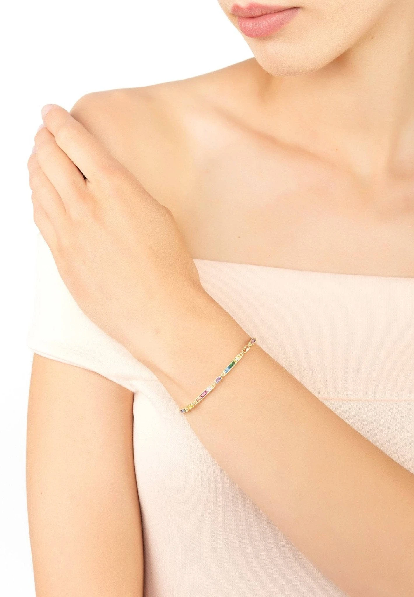 Latelita Riviera Multicoloured Gemstone Bracelet 4 Latelita Riviera Multicoloured Gemstone Bracelet - Image 2