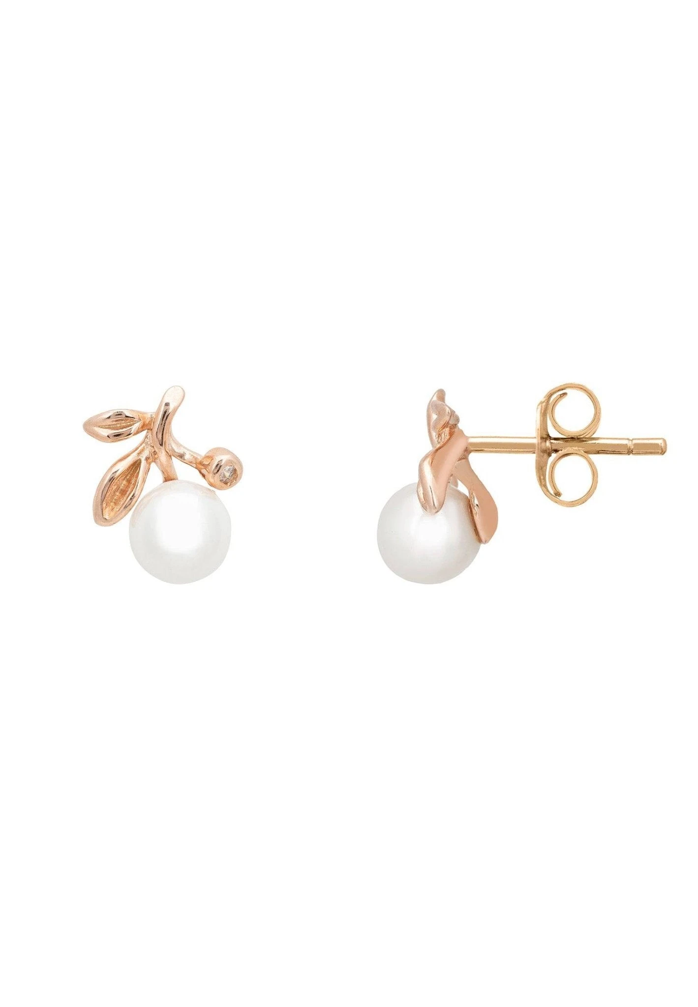 Latelita Rosebud Pearl Stud Earrings Rosegold 5 Latelita Rosebud Pearl Stud Earrings Rosegold - Image 3