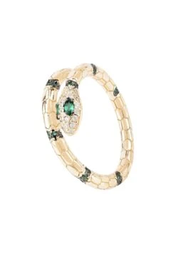 Latelita Salazar Snake Ring Emerald Green Gold