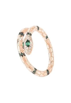 Latelita Salazar Snake Ring Emerald Green Rosegold