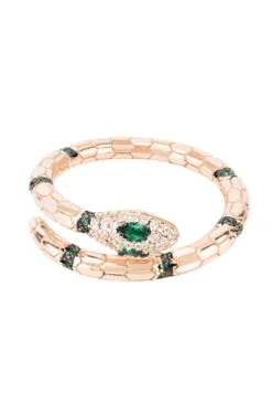 Latelita Salazar Snake Ring Emerald Green Rosegold -Latelitla Store salazar snake ring emerald green rosegold 338534