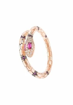 Latelita Salazar Snake Ring Ruby Pink Rosegold