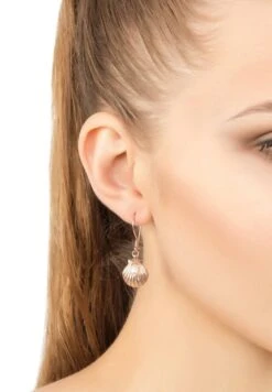 Latelitla Store -Latelitla Store scallop shell pearl drop earrings rosegold 470879