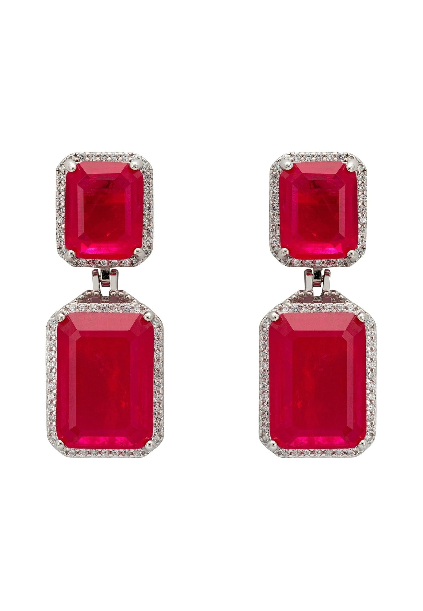 Latelita Serenade Rectangle Pink Tourmaline Drop Earrings Silver 3 Latelita Serenade Rectangle Pink Tourmaline Drop Earrings Silver