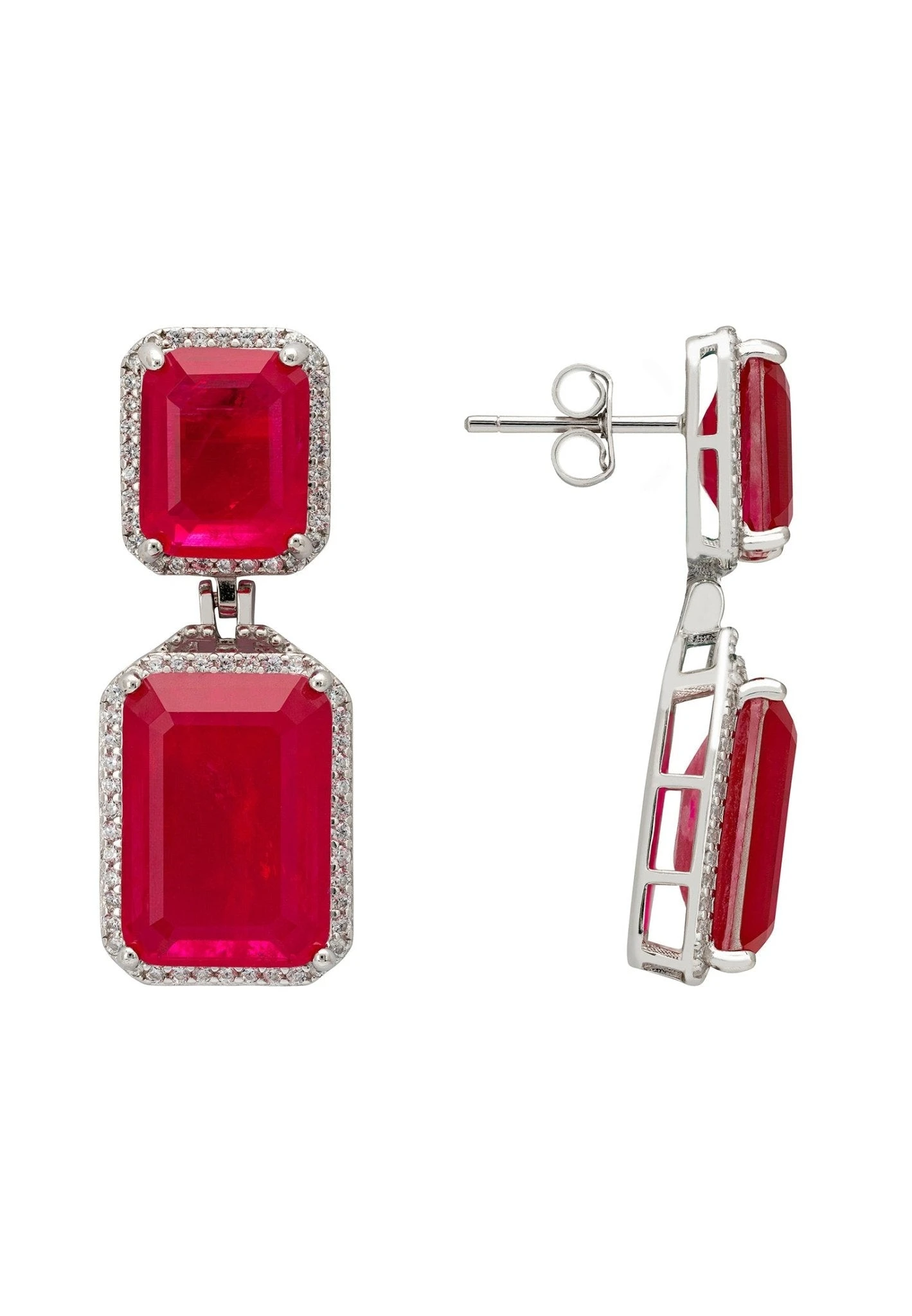 Latelita Serenade Rectangle Pink Tourmaline Drop Earrings Silver 5 Latelita Serenade Rectangle Pink Tourmaline Drop Earrings Silver - Image 3