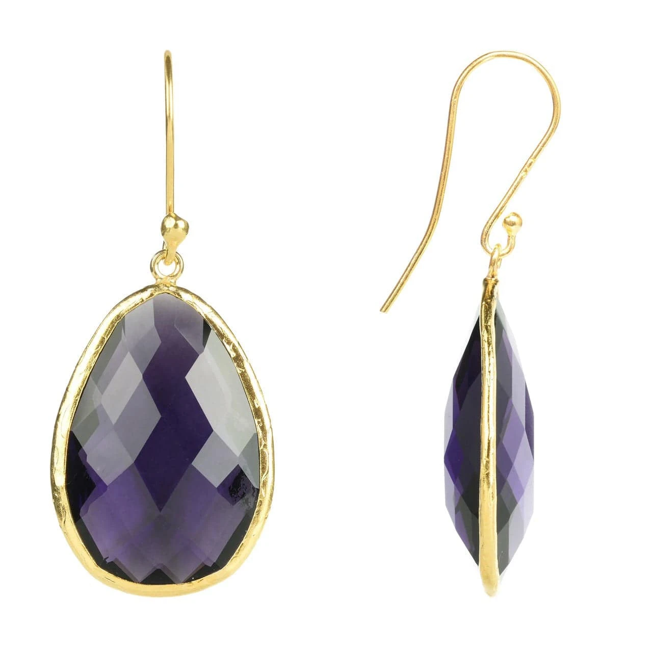 Latelita Single Drop Earrings Amethyst Gold 5 Latelita Single Drop Earrings Amethyst Gold - Image 3