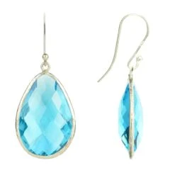 Latelita Single Drop Earrings Blue Topaz Silver -Latelitla Store single drop earrings blue topaz silver 502681