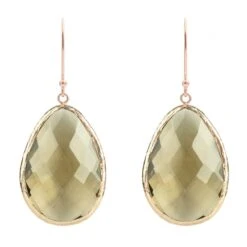 Latelita Single Drop Earrings Smokey Quartz Rosegold