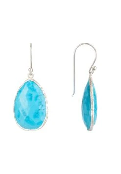 Latelita Single Drop Earrings Turquoise Silver -Latelitla Store single drop earrings turquoise silver 181502