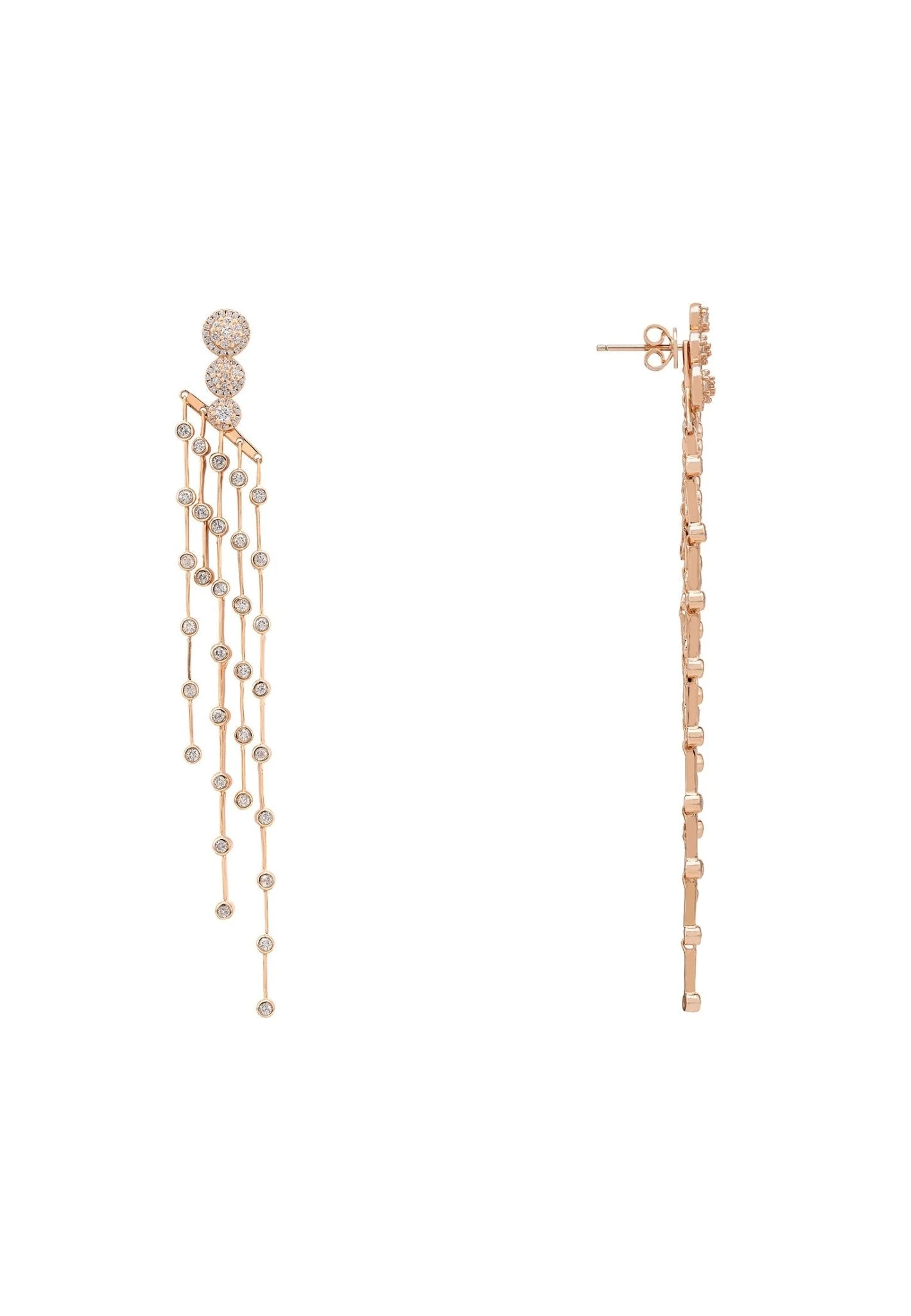 Latelita Sloane Long Drop Earrings Rosegold 6 Latelita Sloane Long Drop Earrings Rosegold - Image 4
