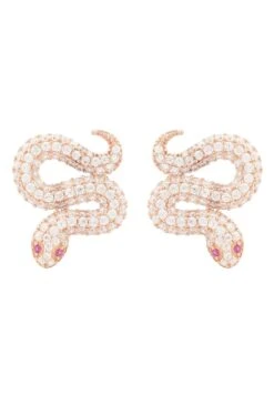 Latelita Snake Coiled Stud Earrings Rosegold