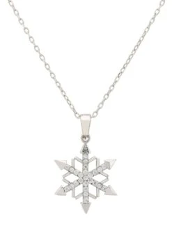 Latelita Snowflake Sparkle Necklace Silver