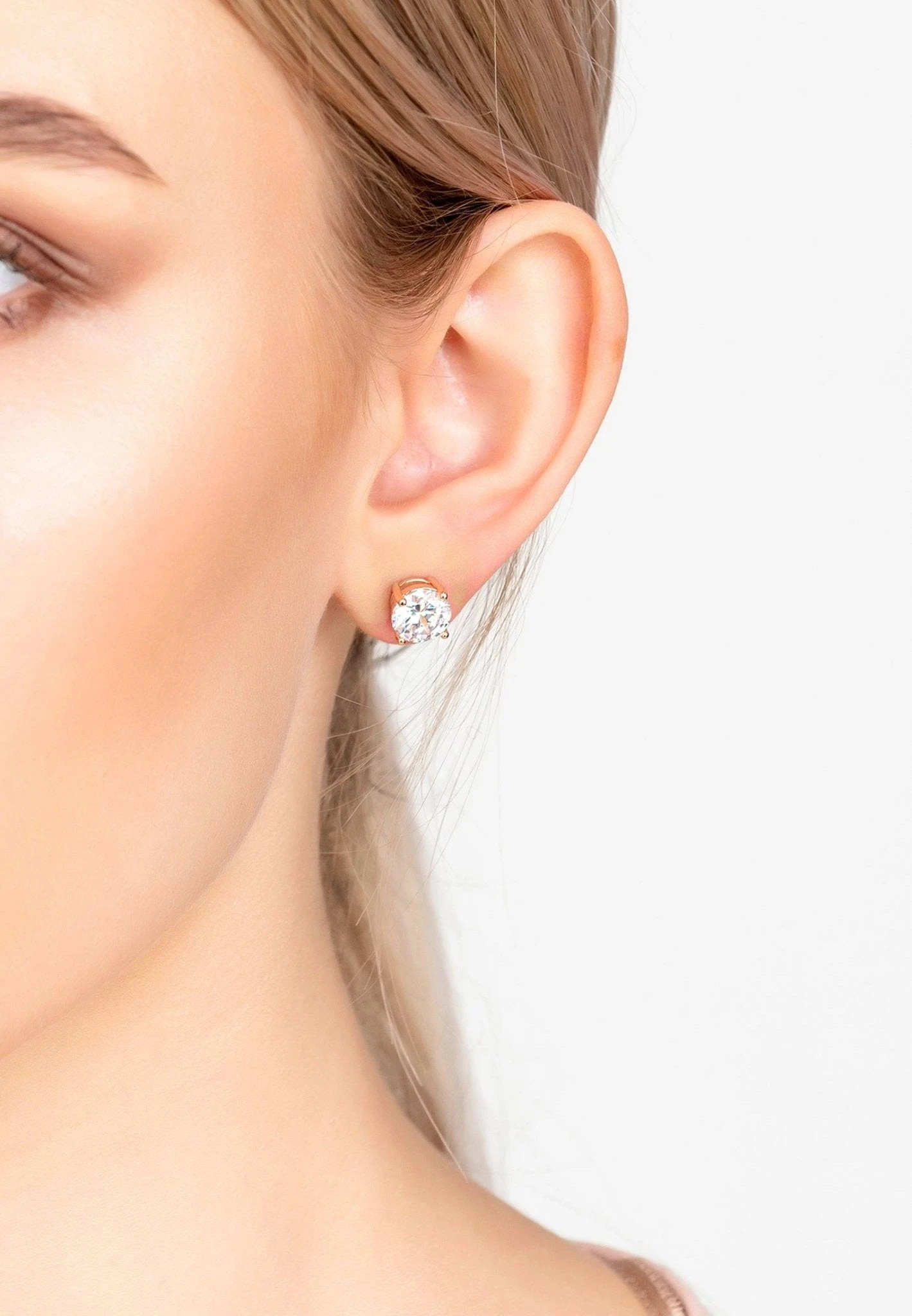 Latelita Solitaire Cz Earrings Rosegold 4 Latelita Solitaire Cz Earrings Rosegold - Image 2