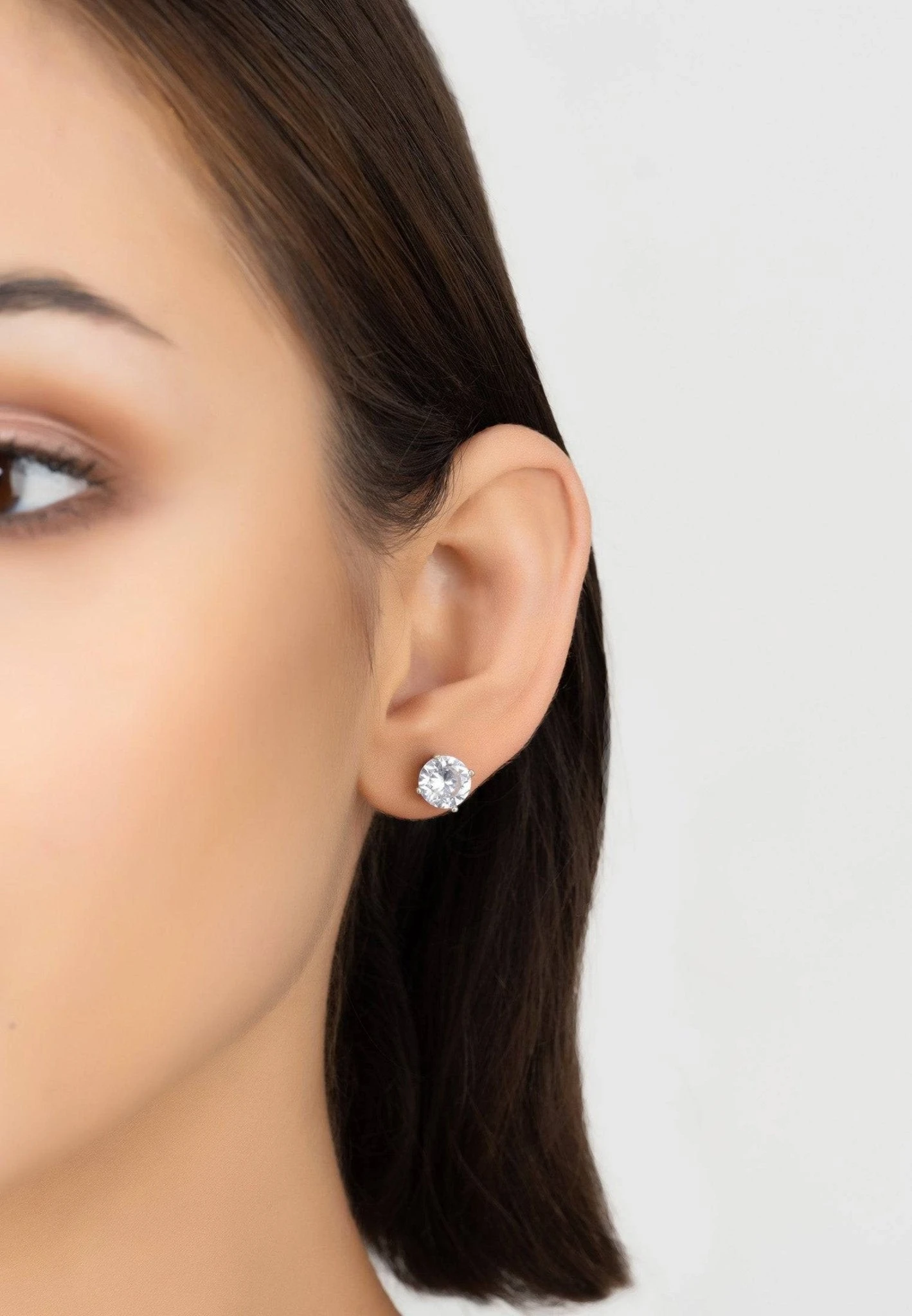 Latelita Solitaire Earrings Cz Silver White 4 Latelita Solitaire Earrings Cz Silver White - Image 2