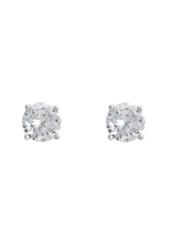 Latelita Solitaire Earrings Cz Silver White