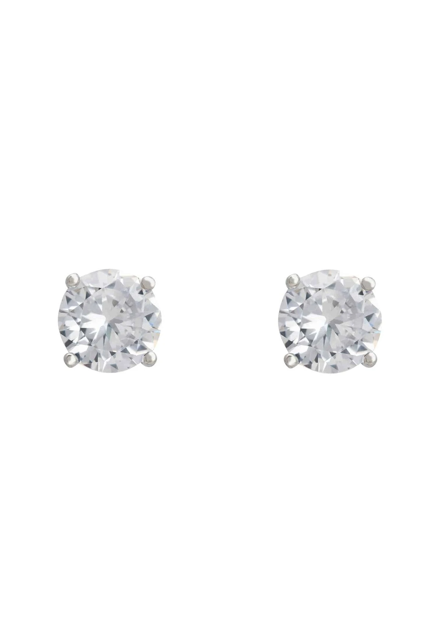Latelita Solitaire Earrings Cz Silver White 3 Latelita Solitaire Earrings Cz Silver White