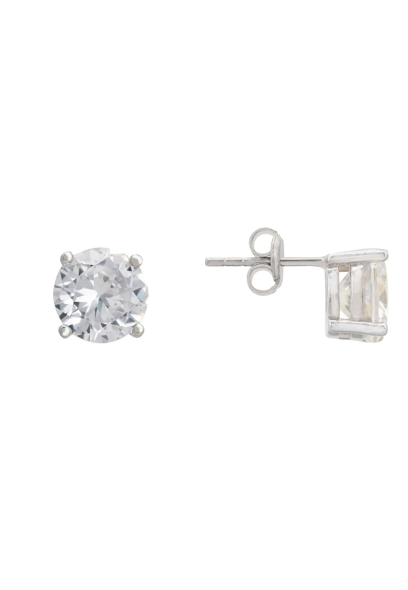 Latelita Solitaire Earrings Cz Silver White 5 Latelita Solitaire Earrings Cz Silver White - Image 3