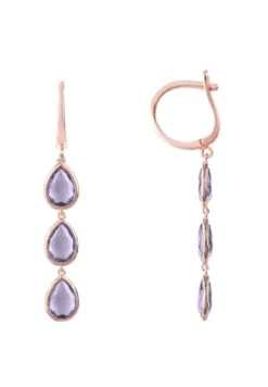 Latelita Sorrento Triple Drop Earrings Rosegold Amethyst -Latelitla Store sorrento triple drop earrings rosegold amethyst 865545