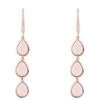 Latelita Sorrento Triple Drop Earrings Rosegold Rose Quartz -Latelitla Store sorrento triple drop earrings rosegold rose quartz 631055