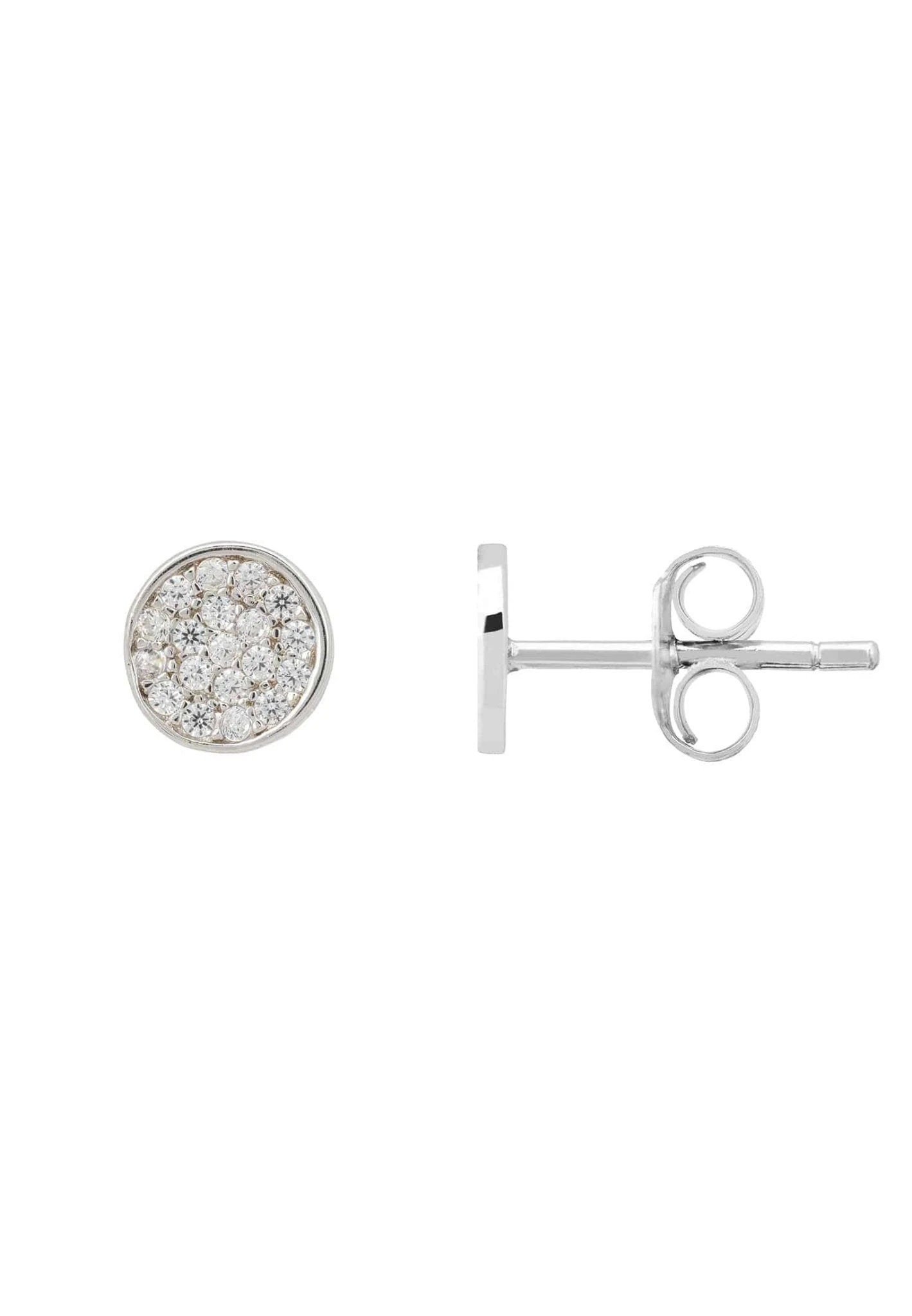 Latelita Sparkling Disc Mini Earrings Silver 5 Latelita Sparkling Disc Mini Earrings Silver - Image 3