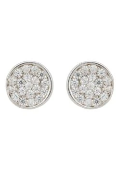 Latelita Sparkling Disc Mini Earrings Silver