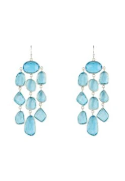 Latelita Splash Gemstone Earring Silver Blue Topaz Hydro