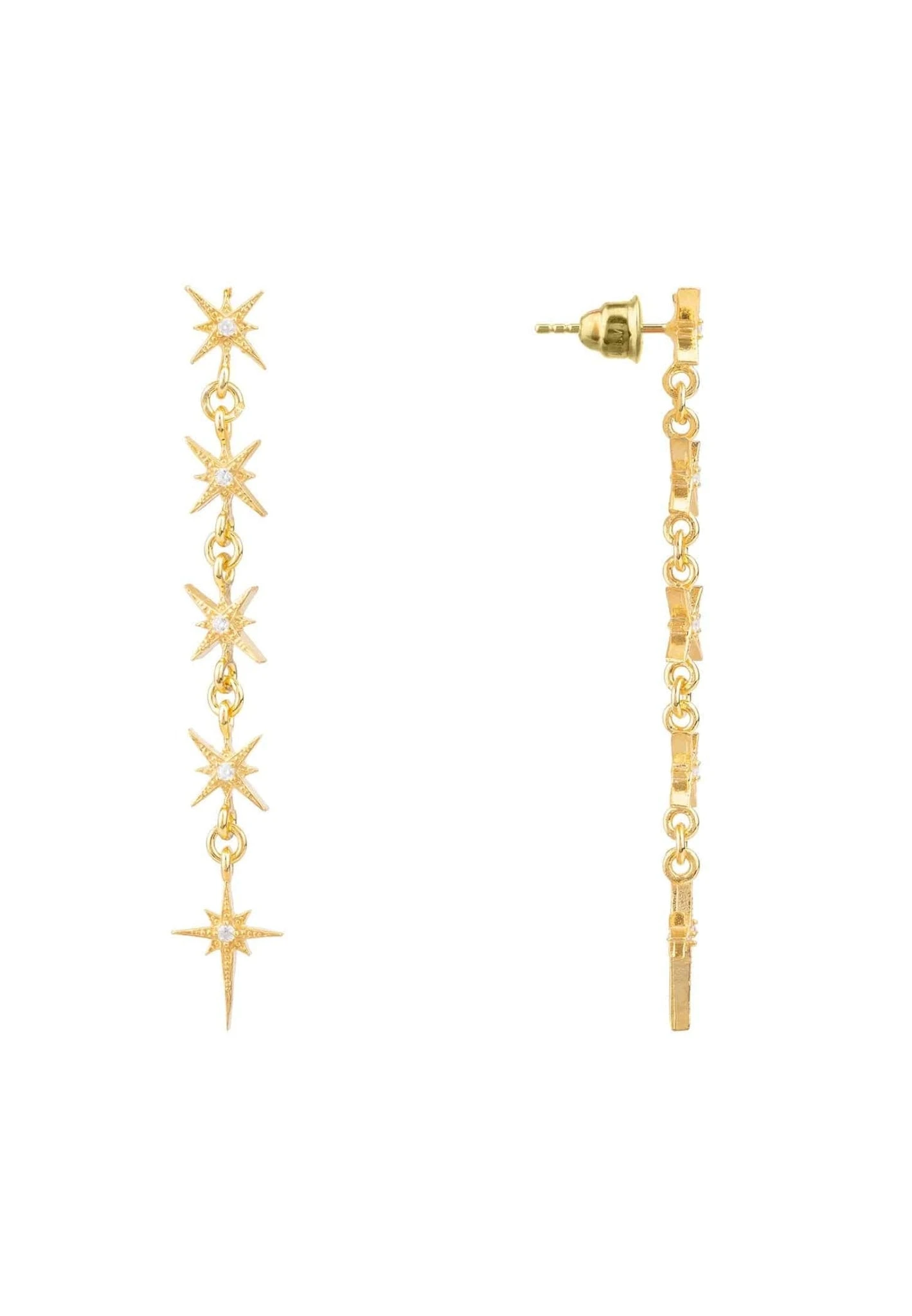 Latelita Star Burst 5 Drops Earrings Gold 5 Latelita Star Burst 5 Drops Earrings Gold - Image 3