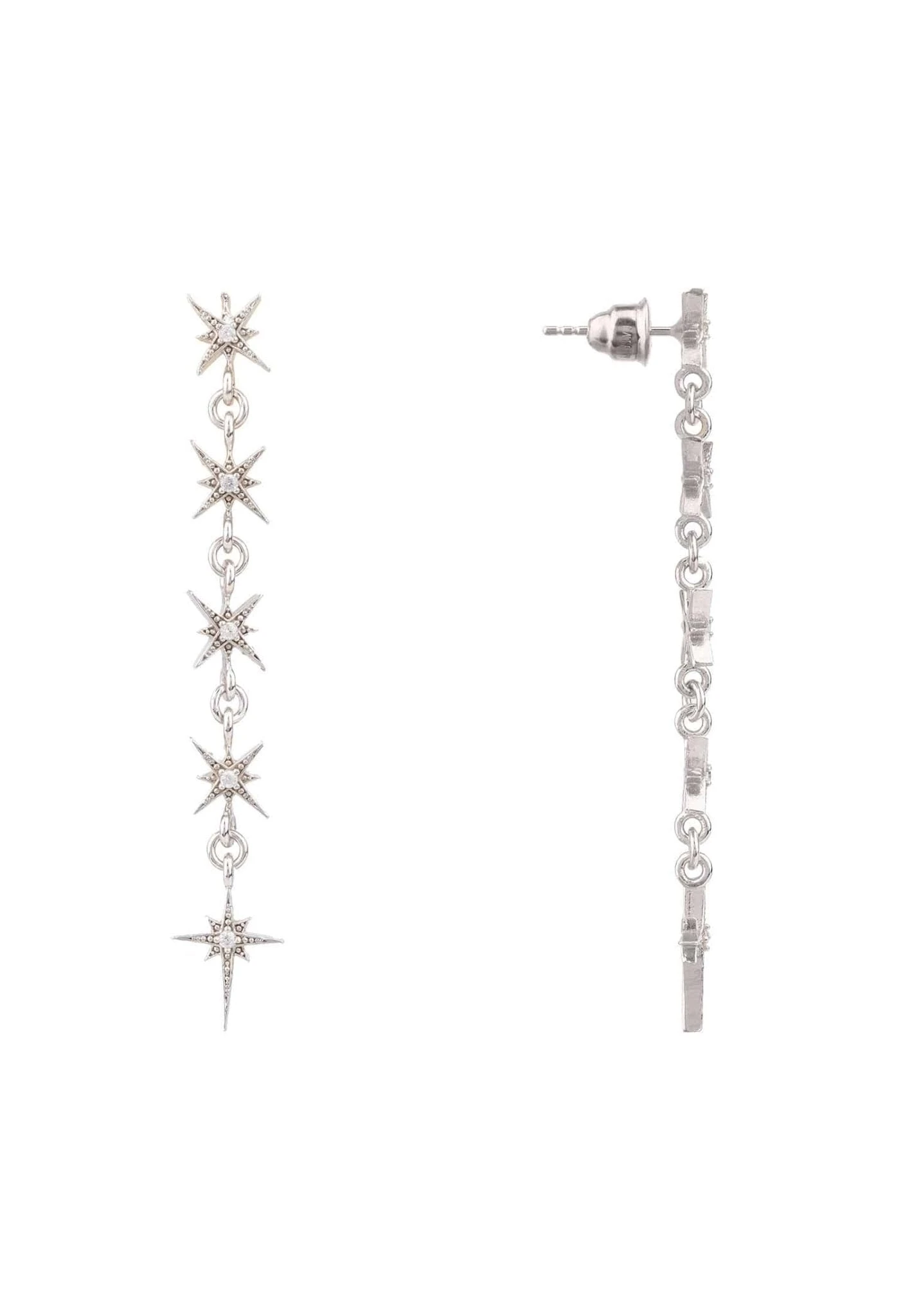 Latelita Star Burst 5 Drops Earrings Silver 5 Latelita Star Burst 5 Drops Earrings Silver - Image 3